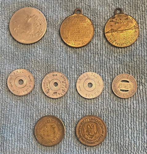 Lot vintage tokens - of, 15